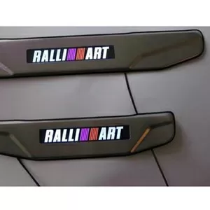 Накладки на пороги с подсветкой для Mitsubishi Lancer X с логотипом Ra