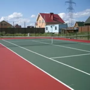 Строительство теннисных кортов,  теннисных корт при коттедже.