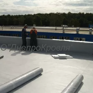 Устройство кровли из ПВХ и ТПО мембраны в Днепропетровске