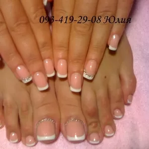 Наращивание ногтей,  ресниц! Маникюр,  педикюр! Выезд на дом!