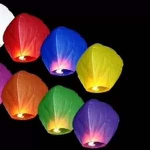  Небесные фонарики,  летающие фонарики,  запуск светящихся­ фонариков. К