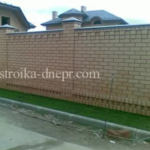 Кирпичные заборы Днепропетровск ворота калитки