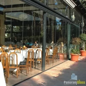 Безрамное остекление ресторанов,  беседокот производителя PanoramGlass