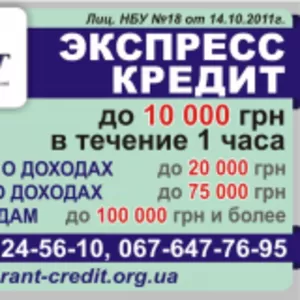 ФК «Гарант» кредитует до 100000 грн и более