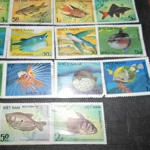 коллекция  марок рыбки  Вьетнам гашеные