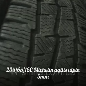 Шина зимняя Б/У 235/65/16c  Mishelin agilis Alpin протектор 5мм