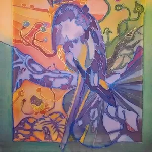 попугай в стиле батик