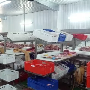 Линия обвалки КРС и свиней. Цех обвалки мяса