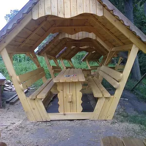 Беседка из дерева под камышом под заказ