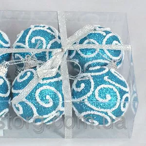 Набор елочных шаров (6шт),  6см