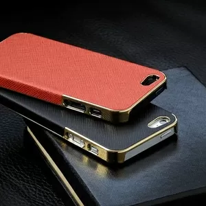 золотистый чехол OYO Gold кожа PU с велюром для iPhone 5 5S SE