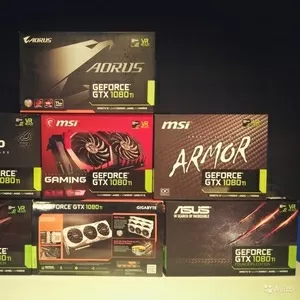 Видеокарты GTX 1060,  1070,  1080 TI,  RX 58