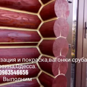 Покраска   деревяного  дома Ивано-Франковская область