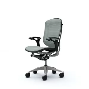 Японские офисные кресла  OKAMURA CONTESSA Mesh Light Grey-svetlo seryy