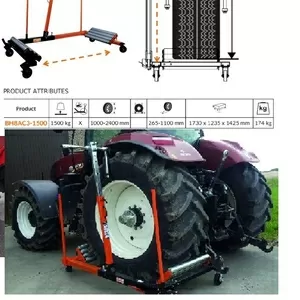 Гидравлическая тележка  Bh8ac3-1500 для грузовых колес Ø1-2, 4м, г/п1.5т