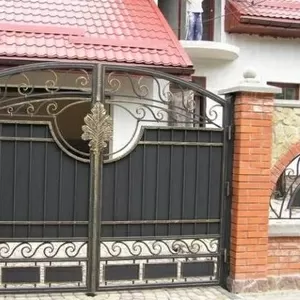 Ворота распашные на заказ в Кривом Роге.  Ворота распашные из профнаст