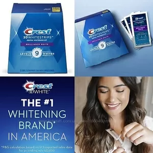 Crest 3D Brilliance Whitestrips Бриллиантовое отбеливание зубов полоски паста USA