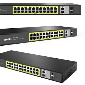 Недорогой коммутатор Netis P124GH с 24 PoE+ портами и 2 SFP