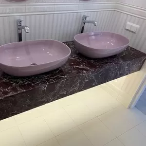 Мраморная столешница для ванной комнаты