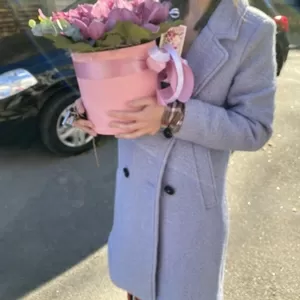 Купить цветы в шляпной коробке Днепр