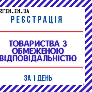 Реєстрація ТОВ «під ключ» за 1 день.