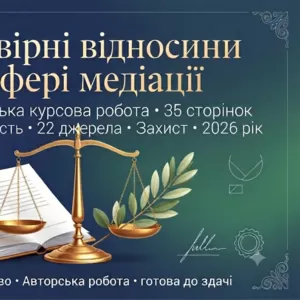 Продам готову курсову на тему: «Договірні відносини у сфері медіації»