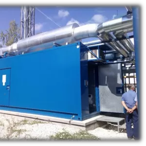 Газовий генератор 150 квт,  паливо деревна щепа,  тріска,  SMART-NRG 